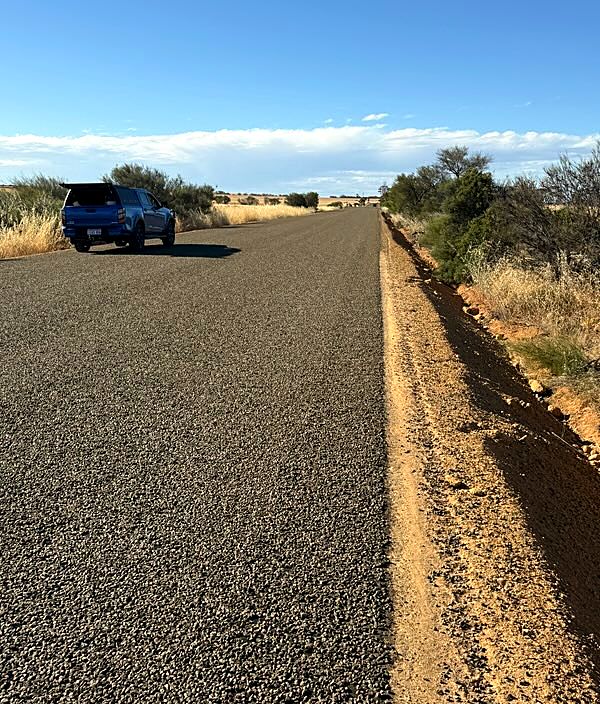 Finished spray seal on a regional road