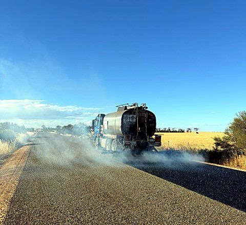 Bitumen sprayer on a rural reseal